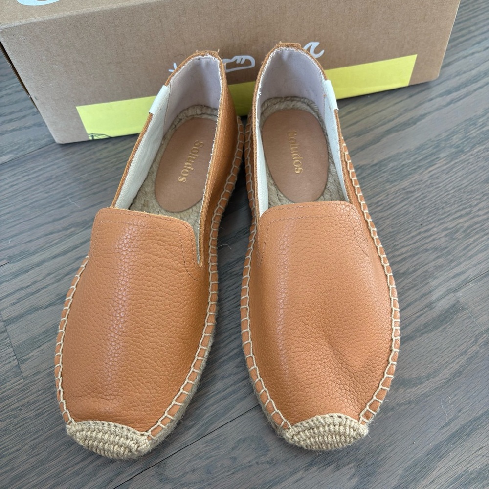 Soludos Women's Tan Leather Espadrilles - Picture 4 of 7